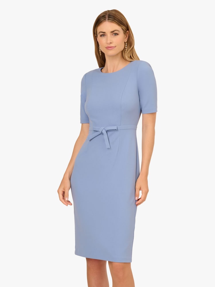 Adrianna Papell Mini Bow Front Sheath Dress - Image 1 of 6 Adrianna Papell Mini Bow Front Sheath Dress - Image 1 of 6