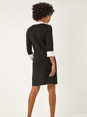 Roman Black Knitted Sparkle Button Dress - Image 3 of 5