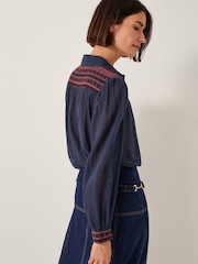 Monsoon Blue Felicity Embroidered Cotton Shirt - Image 2 of 4