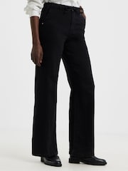 JD Williams Black Cosy Wide Leg Jeans - Image 3 of 4