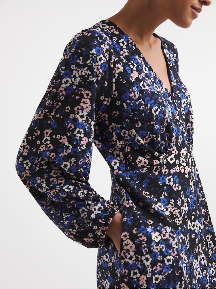 JD Williams Blue Supersoft Jersey V-Neck Maxi Tea Dress - Image 4 of 4