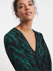 JD Williams Animal Textured Jersey Long Sleeve V-Neck Maxi Dress - Image 3 of 4