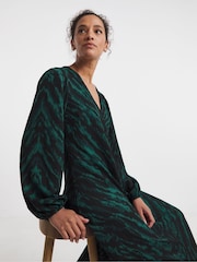 JD Williams Animal Textured Jersey Long Sleeve V-Neck Maxi Dress - Image 4 of 4