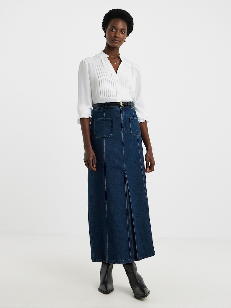 JD Williams Blue Pocket Front Denim Midi Skirt - Image 1 of 4 JD Williams Blue Pocket Front Denim Midi Skirt - Image 1 of 4
