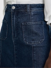 JD Williams Blue Pocket Front Denim Midi Skirt - Image 3 of 4