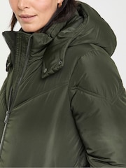 JD Williams Green Mid Length Padded Coat With Hood - Image 4 of 4