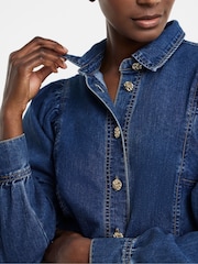 JD Williams Blue Volume Sleeve Button Through Denim Shirt - Image 4 of 4
