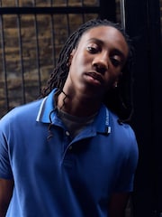 Lyle & Scott Blue Tipped Logo Polo Shirt - Image 4 of 6