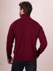 Lakeland Clothing Red Wansfell Zip Neck Jumper - Slika 3 iz 5