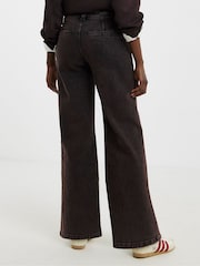 JD Williams Brown Pocket Front Wide Leg Jeans - Image 2 of 4