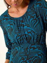 Roman Blue Petite Abstract Swirl Midi Dress - Image 5 of 5