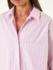 Roman Pink Petite Stripe Buttoned Pocket Front Shirt - Image 5 of 5