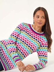 Roman Pink Petite Abstract Knitted Jumper - Image 1 of 5