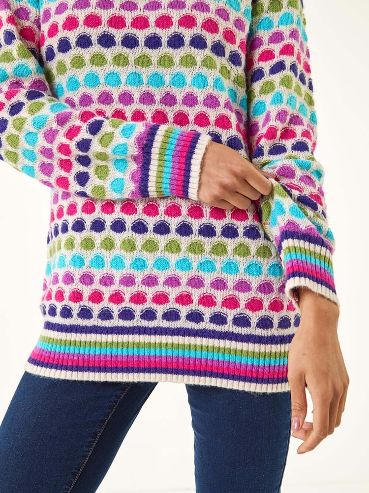 Roman Pink Petite Abstract Knitted Jumper - Image 5 of 5