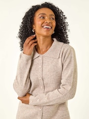 Roman Natural Collar Detail Knit Shift Dress - Image 4 of 5