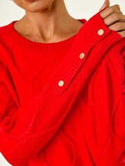 Roman Red Petite Button Cuff Knit Jumper - Image 5 of 5