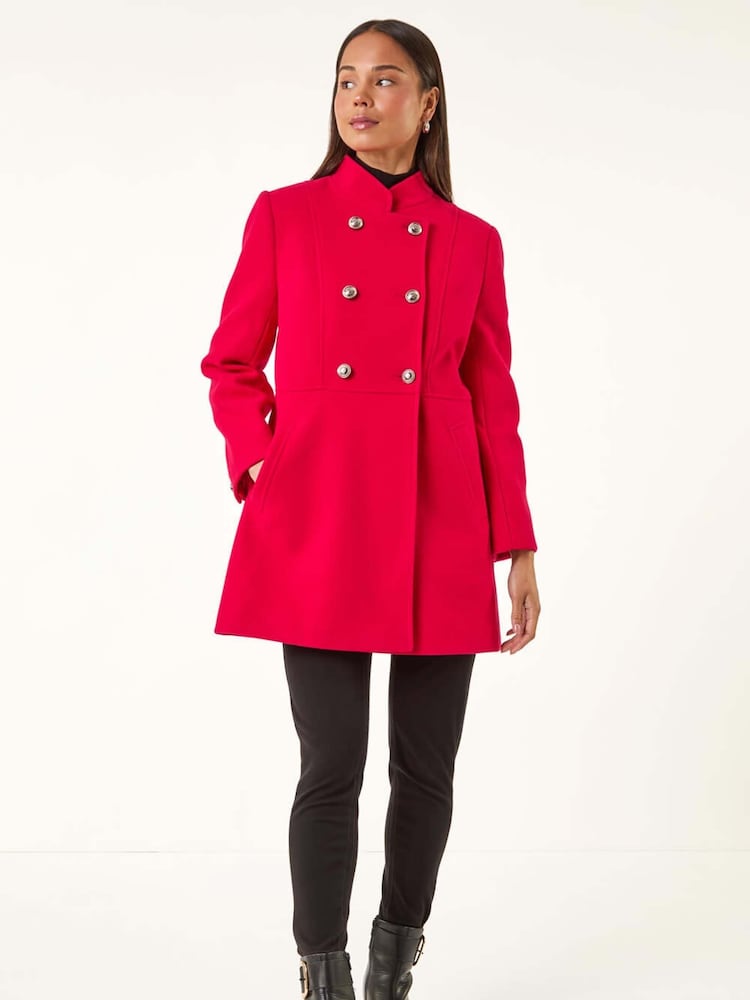 Roman Red Petite Military Buttoned Coat - Image 1 of 5