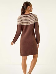 Roman Brown Petite Knit Jumper Dress - Image 3 of 5