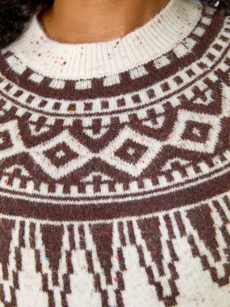 Roman White Petite Neppy Fairisle Knit Jumper - Image 5 of 5 Roman White Petite Neppy Fairisle Knit Jumper - Image 5 of 5