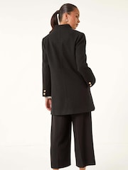 Roman Black Petite Military Buttoned Coat - Image 3 of 5