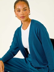 Roman Blue Petite Open Knitted Cardigan - Image 1 of 5