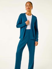 Roman Blue Petite Open Knitted Cardigan - Image 2 of 5