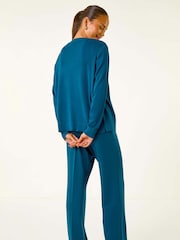 Roman Blue Petite Open Knitted Cardigan - Image 3 of 5