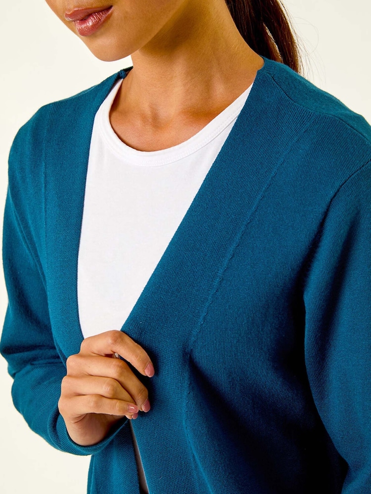 Roman Blue Petite Open Knitted Cardigan - Image 5 of 5