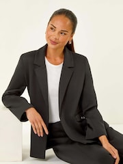 Roman Black Petite Pocket Detail Stretch Blazer - Image 1 of 5