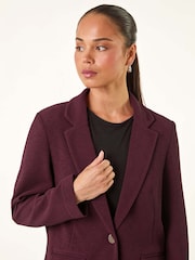 Roman Purple Petite Textured Buttoned Blazer - Image 2 of 5