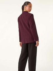 Roman Purple Petite Textured Buttoned Blazer - Image 3 of 5