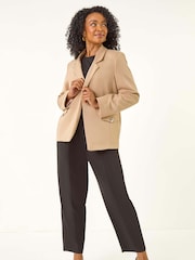Roman Natural Petite Pocket Detail Stretch Blazer - Image 2 of 5