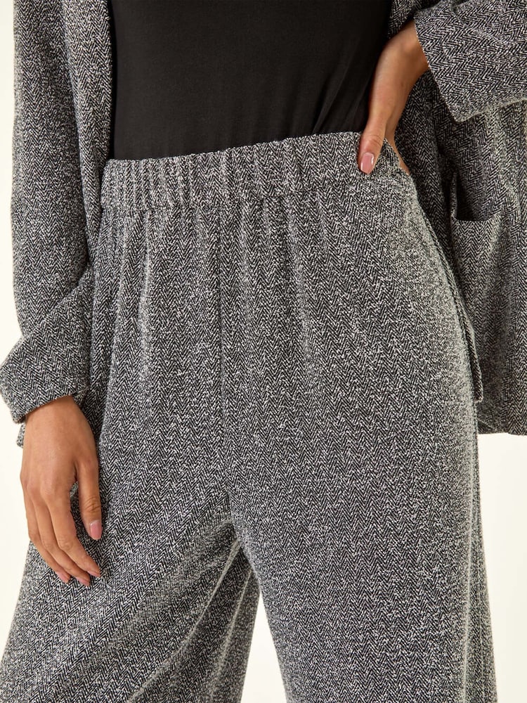 Roman Grey Petite Herringbone Trousers - Image 5 of 5 Roman Grey Petite Herringbone Trousers - Image 5 of 5