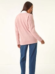 Rosa - Roman Petite V-Neck Jumper - Imagem 3 de 5