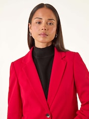Roman Red Petite Ruched Buttoned Blazer - Image 4 of 5
