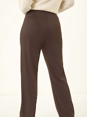 Roman Brown Petite Straight Leg Ponte Stretch Trousers - Image 3 of 5