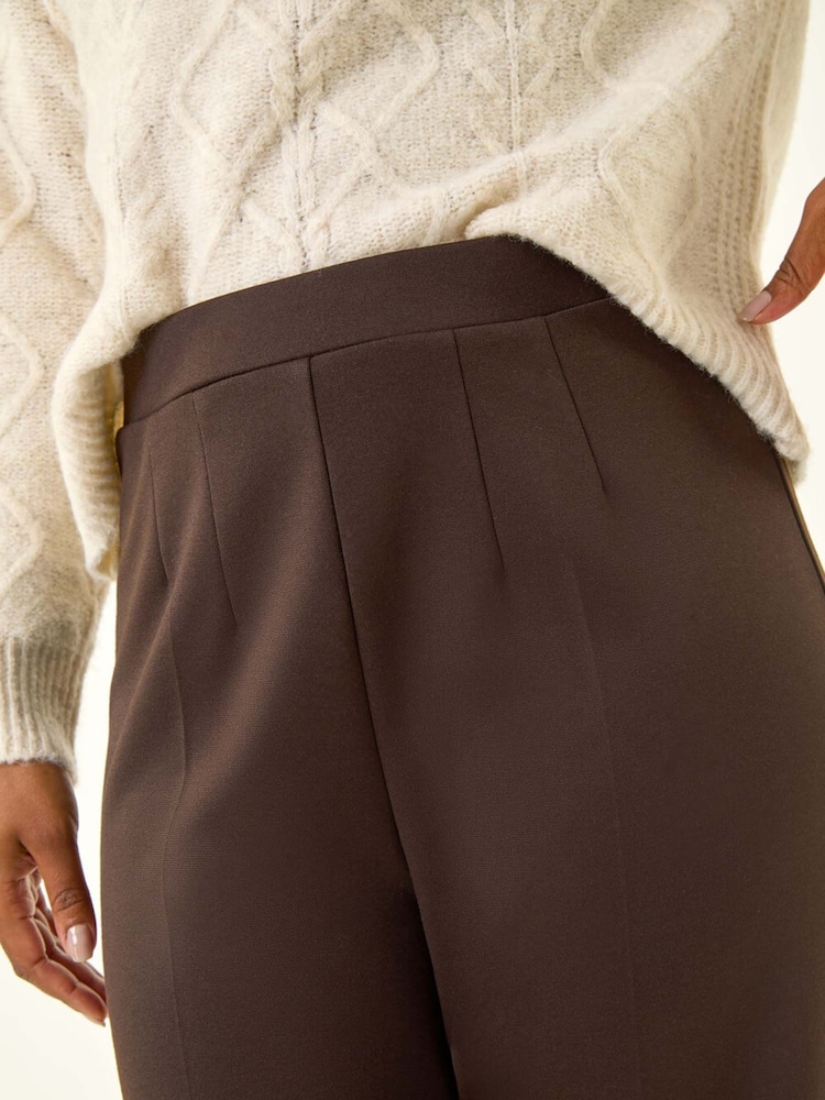 Roman Brown Petite Straight Leg Ponte Stretch Trousers - Image 5 of 5 Roman Brown Petite Straight Leg Ponte Stretch Trousers - Image 5 of 5