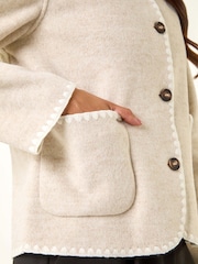 Roman Natural Petite Blanket Stitch Jacket - Image 5 of 5