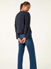 Roman Blue Petite Button Up Pocket Jacket - Image 3 of 5
