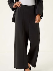 Roman Black Petite Front Seam Stretch Trousers - Image 1 of 5