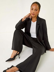 Roman Black Petite Front Seam Stretch Trousers - Image 2 of 5