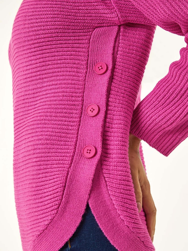 Roman Pink Petite Curve Hem Knit Jumper - Image 5 of 5