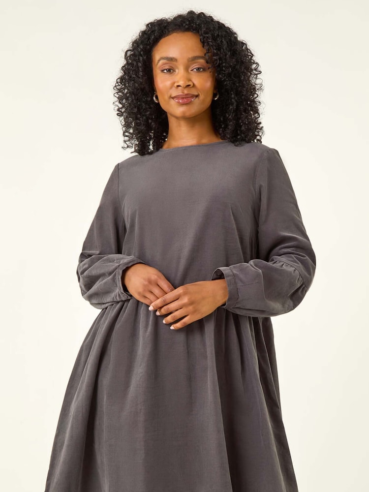 Roman Grey Petite Cotton Mini Dress - Image 2 of 5