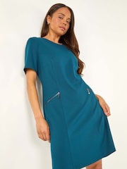 Azul - Vestido Roman Petite com zíper e bolso - Imagem 1 de 5