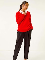 Roman Red Petite V-Neck Knit Jumper - Image 2 of 5