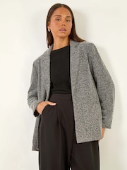 Roman Black Petite Herringbone Pocket Blazer - Image 1 of 5