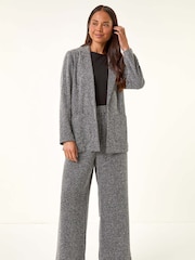 Roman Black Petite Herringbone Pocket Blazer - Image 2 of 5