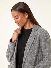 Roman Black Petite Herringbone Pocket Blazer - Image 4 of 5