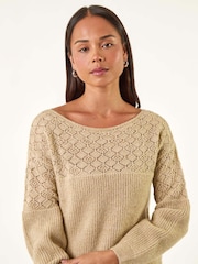 Roman Petite Metallic Contrast Knit Jumper - Imagem 2 de 5
