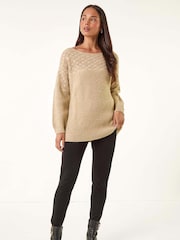 Roman Petite Metallic Contrast Knit Jumper - Imagem 3 de 5